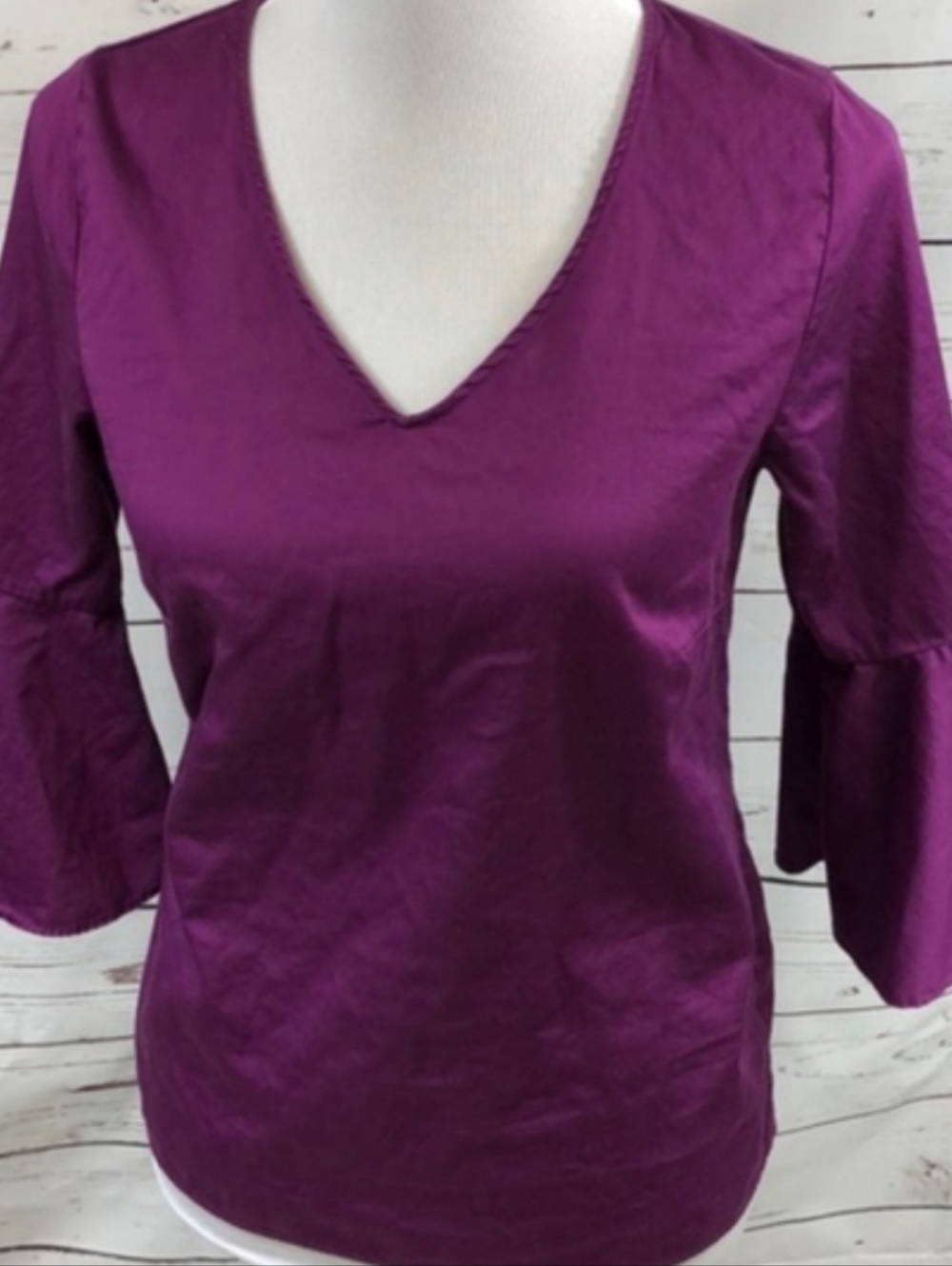 linen bell sleeve blouse